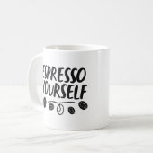 Mug Humour Barista "Espresso Yourself" Citation Pun Mu (Devant gauche)