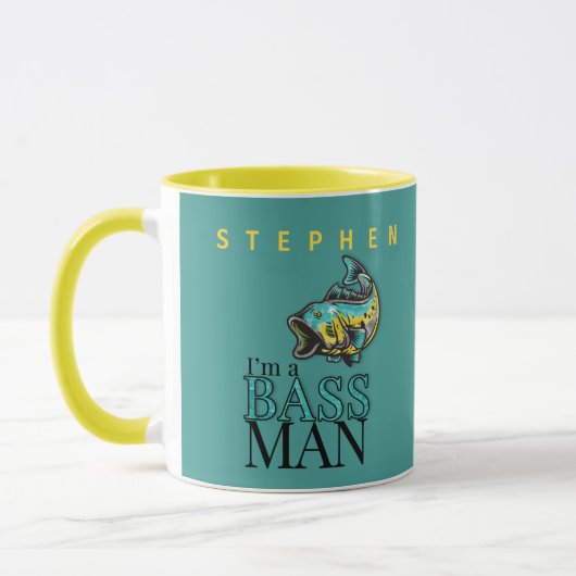 Mug Humour Bass Man avec nom (Gauche)