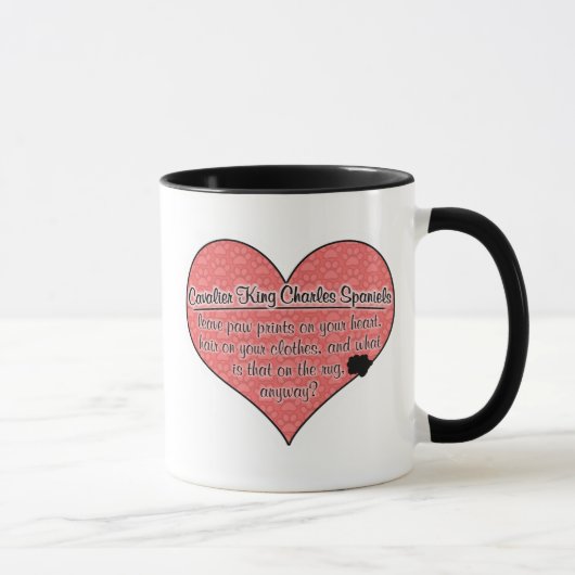 Mug Humour cavalier de chien d'empreintes de pattes (Droite)