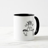 Mug Humour de Bureau Minimal Café | café puis e-mails (Devant droit)