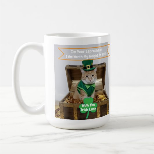 Mug Humour de chat pour la Saint-Patrick (Gauche)