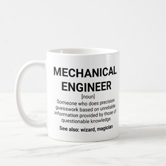 Mug Humour de définition du mécanicien (Gauche)