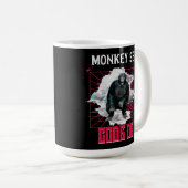 Mug Humour de développeur Web « Le singe voit, code, f (Devant droit)