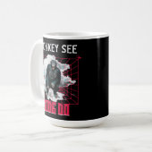 Mug Humour de développeur Web « Le singe voit, code, f (Devant gauche)