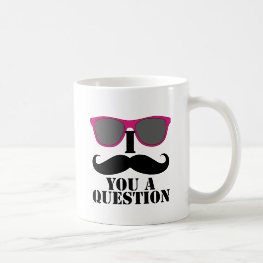 Mug Humour de moustache avec les lunettes de soleil (Droite)