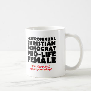 Mug Humour de mugue chrétienne féminine démocrate offe