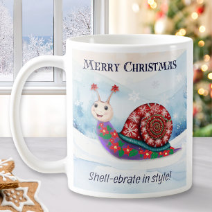 Mug Humour de Noël drôle et joyeux sur l'escargot Pun