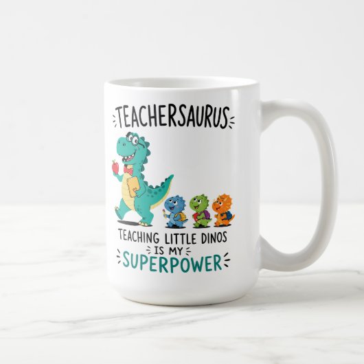 Mug Humour de professeur Teachersaurus avec de petits (Droite)