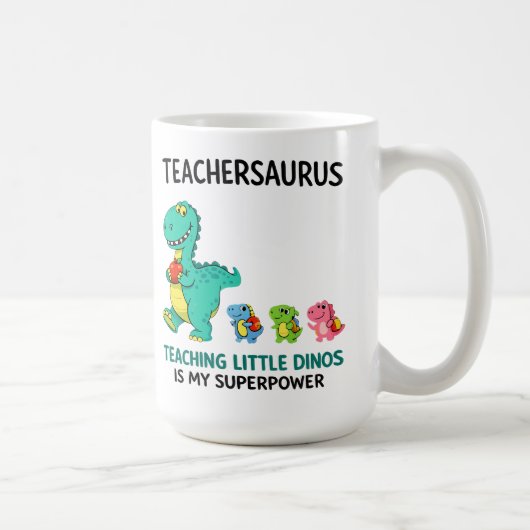 Mug Humour de professeur Teachersaurus avec de petits (Droite)