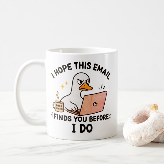 Mug Humour de Travail avec un Canard (Avec donut)