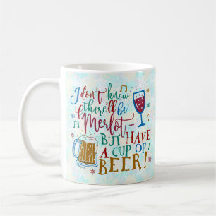 Mug Humour drôle de typographie de bière de vin merl