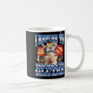 Mug Humour drôle Je refuse de tolérer le gluten Chat M