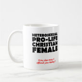 Mug Humour Féminin Chrétien Pro-vie Offensant (Gauche)