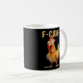 Mug Humour gothique drôle Corbeau F-Caw-F (Devant droit)