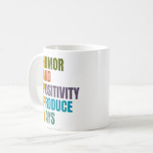 Mug Humour HEUREUX Et Positivité Produire Yays (Devant gauche)