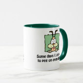 Mug Humour idiot de pipi de chien (Devant droit)