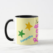 Mug Humour Jaune Rose Née pour Bavarder Nom (Gauche)
