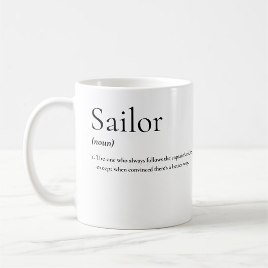 Mug Humour nautique : la vraie définition du marin (Gauche)