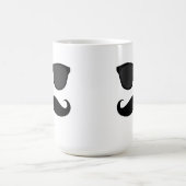 Mug Humour noir de moustache et de lunettes de soleil (Centre)