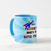 Mug humour pharmacien, design coloré (Devant gauche)