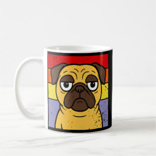 Mug Humour pour amateur de chien Pug rétro sarcastique