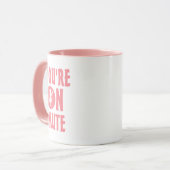 Mug Humour rose et blanc | Vous êtes sur une citation  (Devant gauche)
