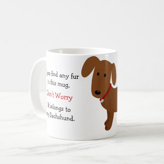 Mug Humour rouge de propriétaire de teckel (Devant gauche)