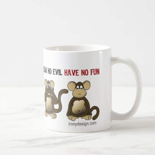 Mug Humour sage de 4 singes (Droite)