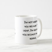Mug Humour sourd, malentendant, plaisir de surdité, bl (Devant droit)