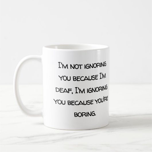 Mug Humour sourd, malentendant, plaisir de surdité, bl (Gauche)