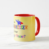 Mug Humour super puissance du coiffeur (Devant droit)