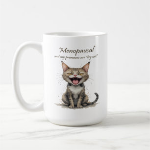 Mug Humour sur la ménopause Chat stressé en colère