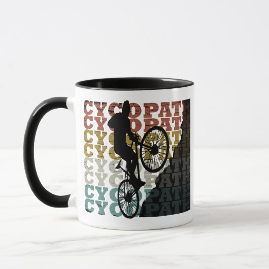 Mug Humour VTT - Cyclisme Drôle - Cycopathe (Gauche)