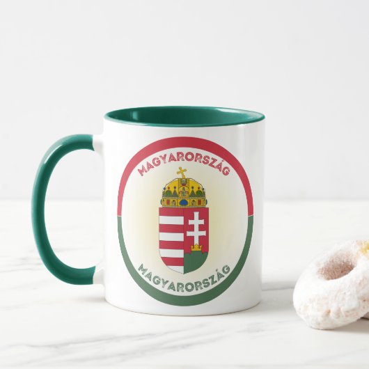 Mug Hungary Coat of Arms Circle Shape (Avec donut)