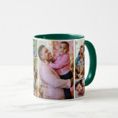 Mug Hunter Green Calligraphy Family Photo Collage (Devant droit)