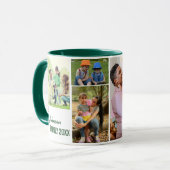 Mug Hunter Green Calligraphy Family Photo Collage (Devant gauche)