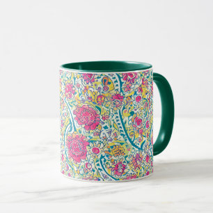 Mug Hunter Green Floral Motif arabe