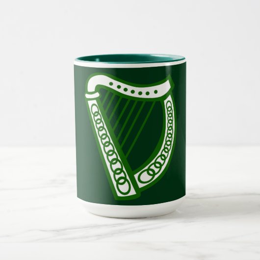 Mug Hunter Green Saint Patrick's Day Irlandais Harpe C (Centre)