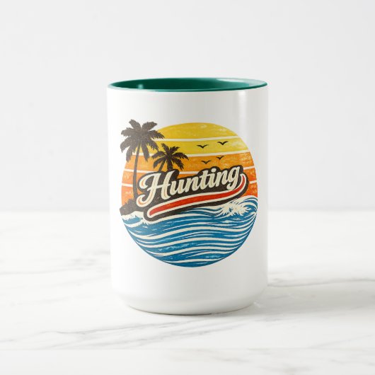 Mug Hunting Retro Sunset Design (Centre)