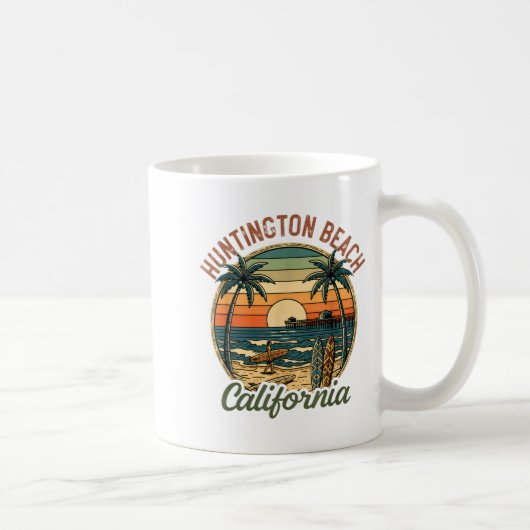 Mug Huntington Beach California Los Angeles Surfer Vin (Droite)