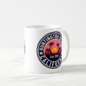 Mug Huntington Beach California Retro Sunset Souvenirs (Devant droit)