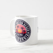 Mug Huntington Beach California Retro Sunset Souvenirs (Devant gauche)
