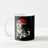 Mug Huskey Dog Christmas Lights Santa Pajama Xmas Pet  (Gauche)