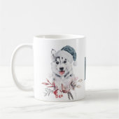 Mug Husky de Noël Monogramme Chien (Gauche)