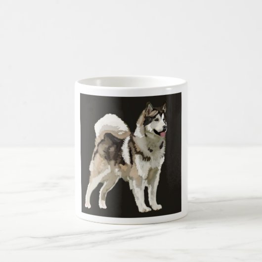 Mug Husky, Dessin de chien de fond Darm (Centre)