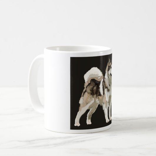Mug Husky Mug, Darm Arrière - plan chien dessin (Devant gauche)