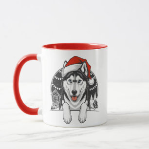 Mug Husky Noël – Chien d'hiver festif