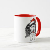 Mug Husky Noël – Chien d'hiver festif (Devant droit)