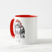 Mug Husky Noël – Chien d'hiver festif (Devant gauche)