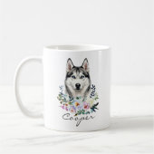 Mug Husky sibérien à l'aquarelle (Gauche)